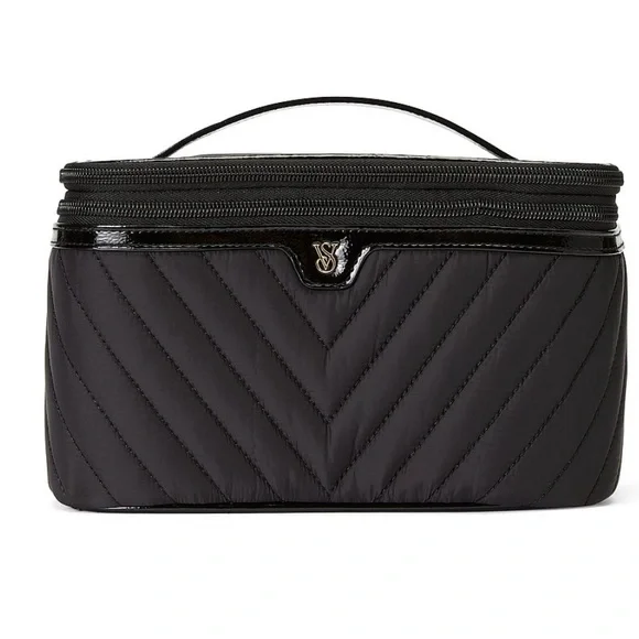 Victoria's Secret Black Quilted Cosmetic Bag - Picture 1 of 2